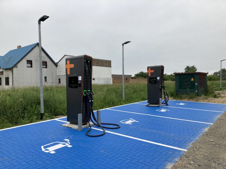 Stromtankstelle ChargePoint Grundschule Gartz (Oder), Foto: Alena Lampe