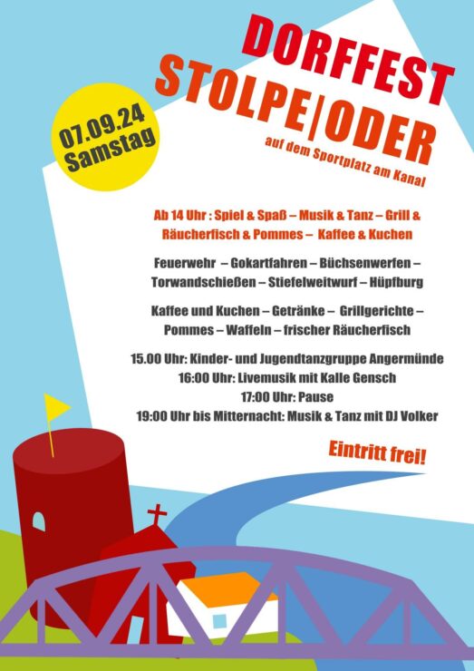 Plakat Dorffest Stolpe/Oder 2024, Foto: Ortsbeirat Stolpe, Lizenz: Ortsbeirat Stolpe